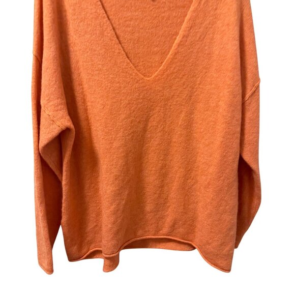 L.O.G.G By H&M Oversized Soft V-Neck Wool Blend Sweater Sz M  Orange - Picture 6 of 12